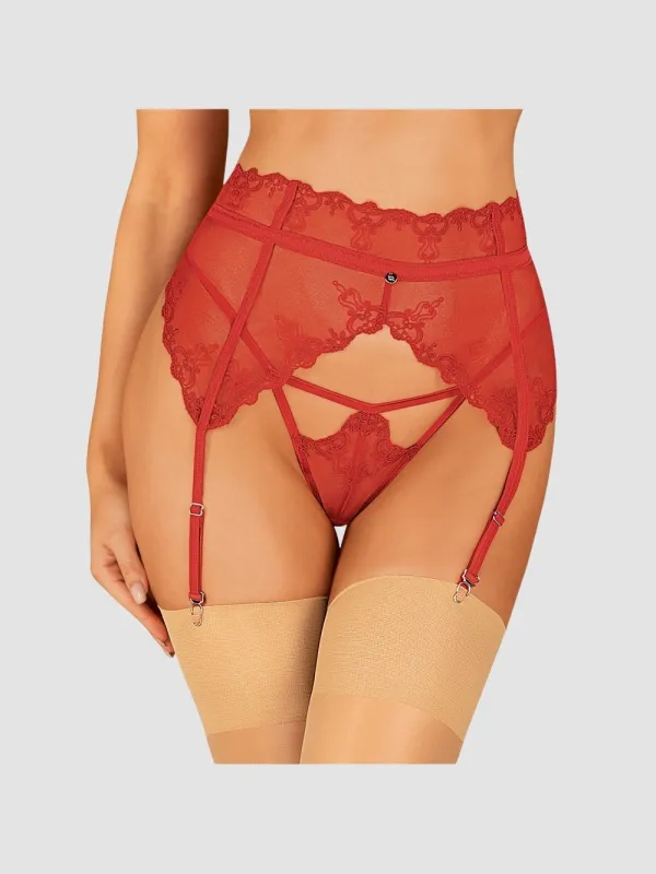 Porte-Jarretelles Lonesia Dentelle Rouge