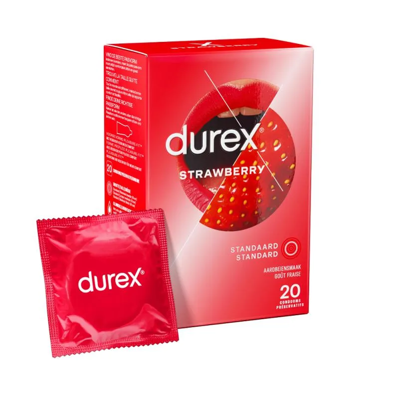 Durex - Préservatifs au goût de fraise - 20 pièces