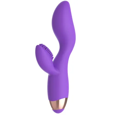 Vibromasseur double moteur Donna lilas et or - Womanvibe