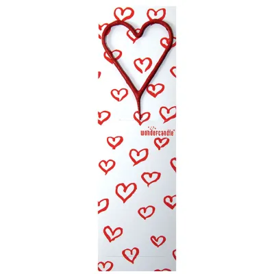Bougie crépitante mini coeur rouge - 11 cm x 4 cm