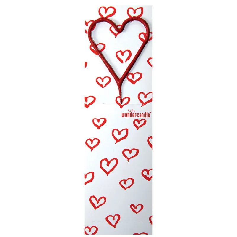 Bougie crépitante mini coeur rouge - 11 cm x 4 cm