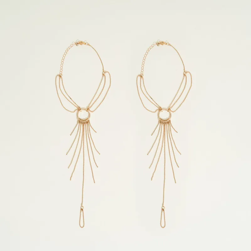 Bijoux pour pieds en chaines métalliques - Min 16cm, Max 29cm Or