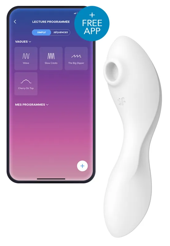 Stimulateur de clitoris connecté CURVY TRINITY 5+ Satisfyer Blanc