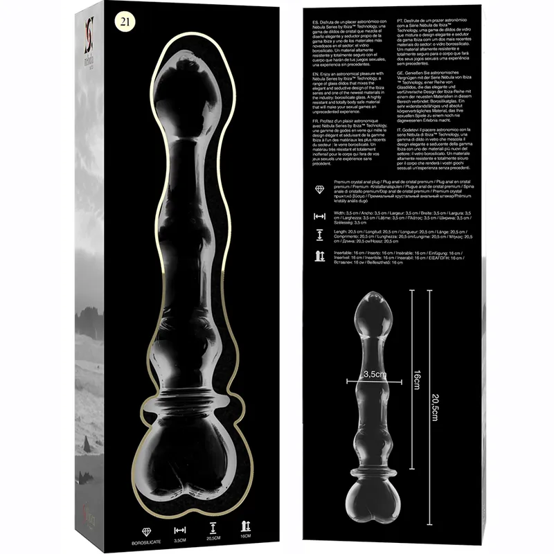 Gode en Verre Nebula Series Modèle 21 Transparent - Ibiza