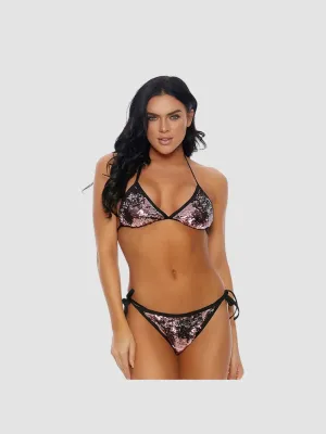 Bikini 2 Pièces Stay Shinin' à Sequin Noir & Violet