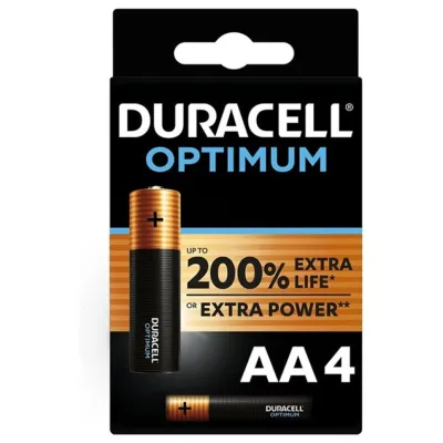 Pile alcaline Optimum AA LR6 pack de 4 - Duracell