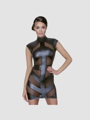 Robe Transparente Avec Motif Effet Cuir Noire