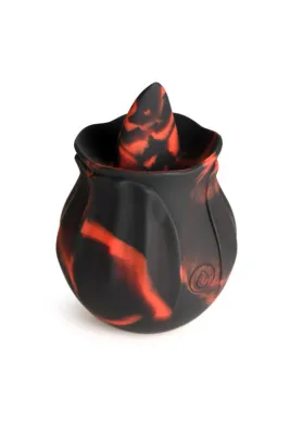 BLOOMGASM - Black Kiss Vibrateur Rose Rimming - Rouge/Noir