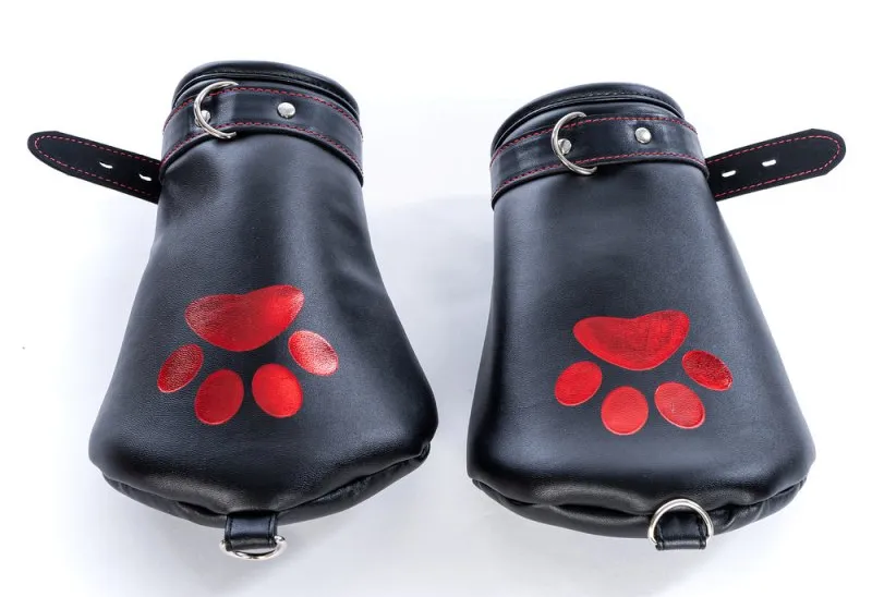 Mitaines Pattes de chien DOG PAW Noir-Rouge