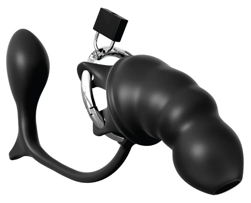 Cage de chasteté avec Plug COCK BLOCKER 12.5 x 4.5 cm