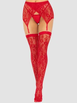 Porte-jarretelles & bas 1608 rouge