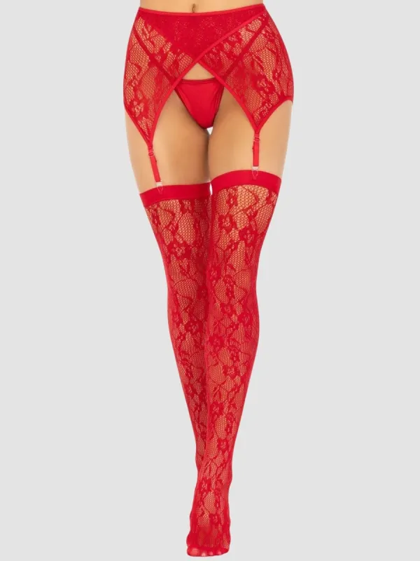 Porte-jarretelles & bas 1608 rouge