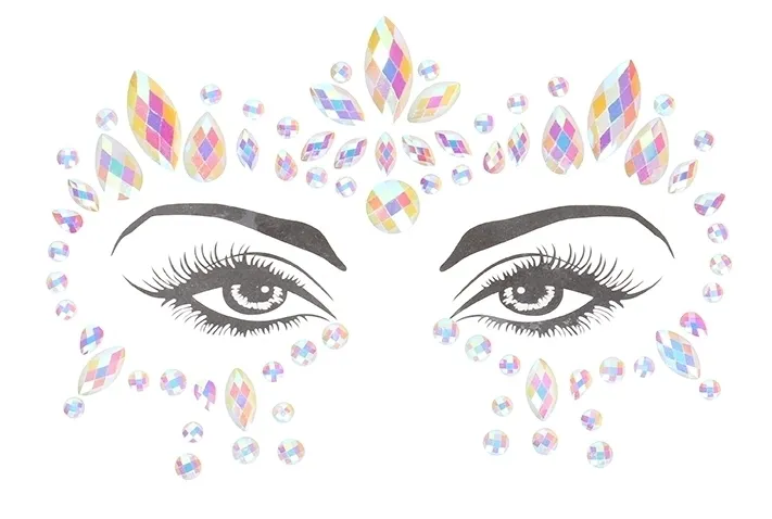 Stickers Strass Contours des Yeux phosphorescents GLOW JEWELRY