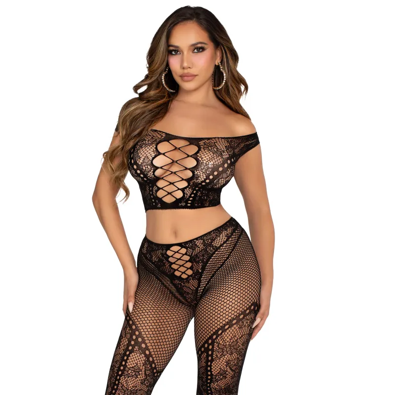 Crop Top Épaules Dénudées et Legging