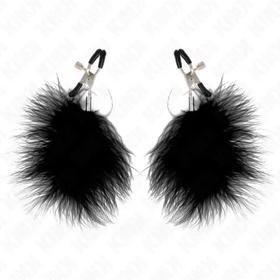 Pince à tétons avec plumes noires - Kink