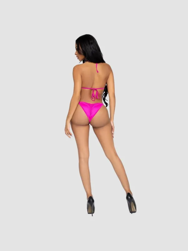 Bikini 2 Pièces 81638 Strass en Diamant Fuchsia