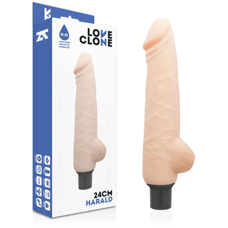 Vibromasseur autoludrifiant réaliste Harald 24 cm - Loveclone