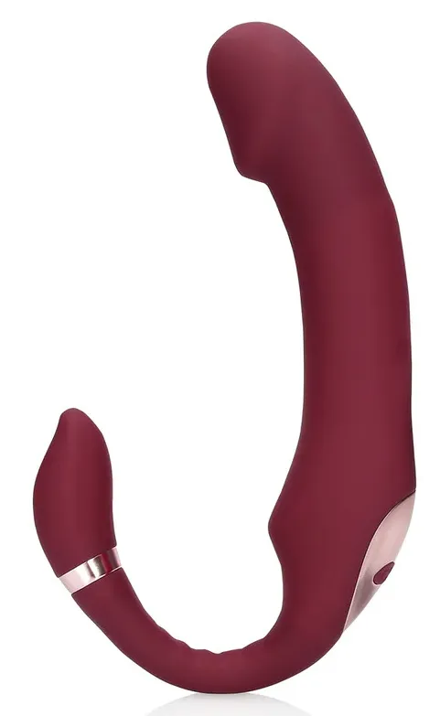 Vibromasseur sans harnais STRAPLESS Loveline 12 x 3.8cm Violet