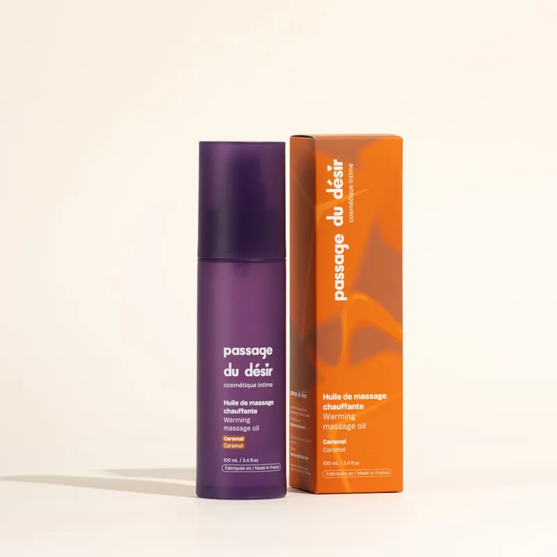 Huile de massage gourmande et chauffante -   Caramel