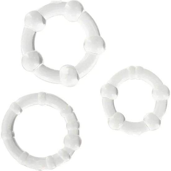 Anneaux péniens transparents lot de 3 tailles - Seven Creations