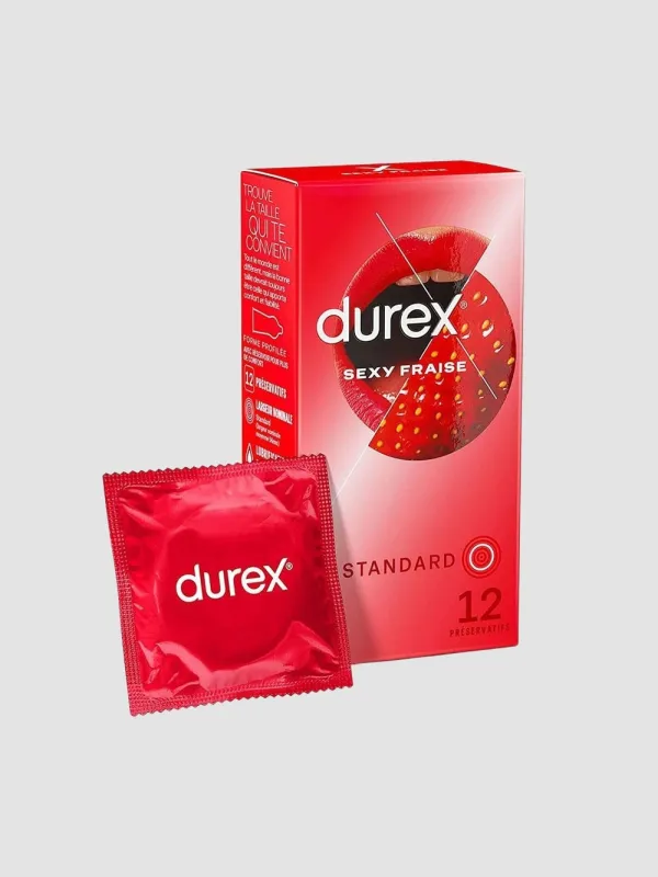 Préservatifs Durex Sexy Fraise Boîte de 12