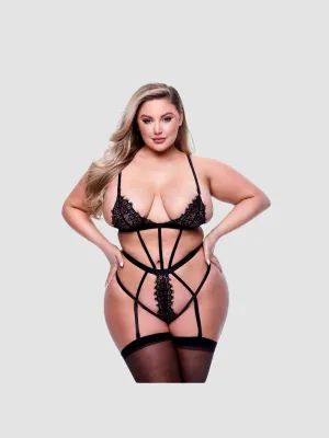 Body Dentelle Cils à Lanières Noir GT