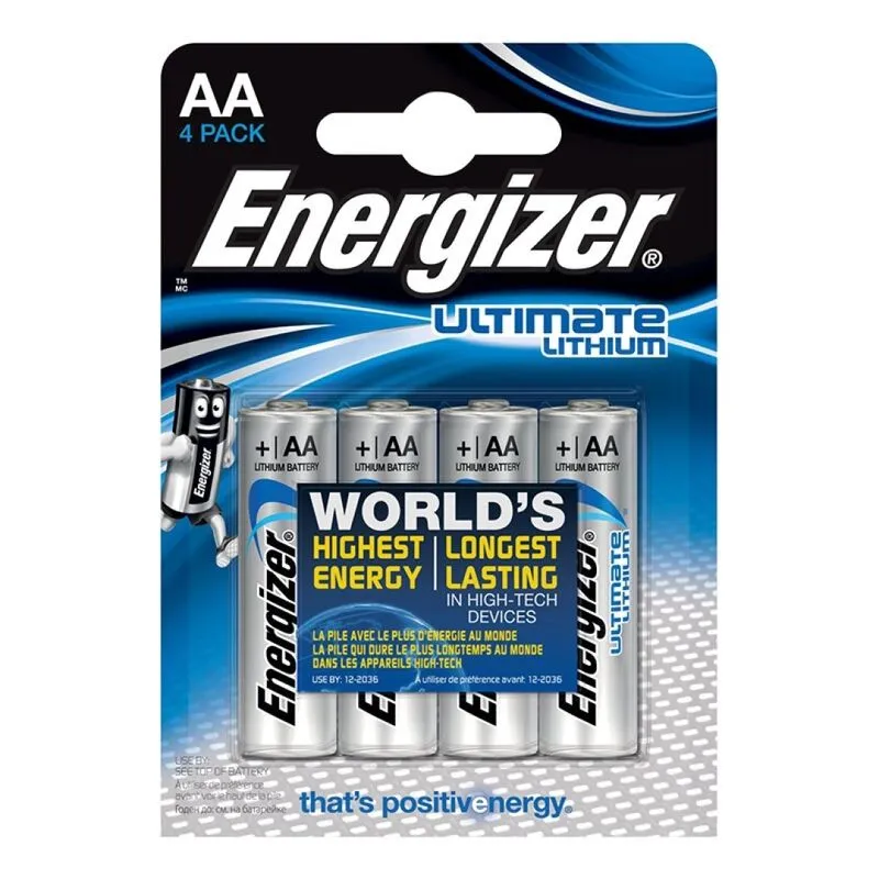 Piles lithium Energizer Ultimate AA LR6 1,5V pack de 4 - Energizer