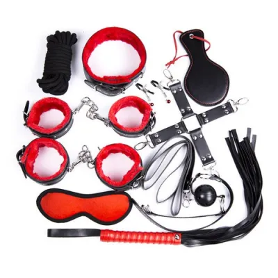 Pack Bondage SM 10 pièces Rouge