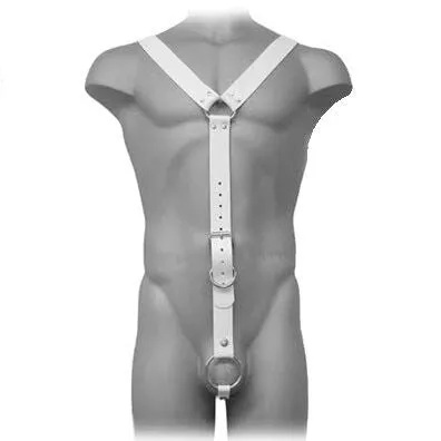 Harnais cuir homme blanc