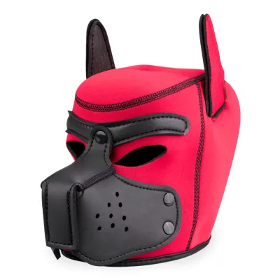 Cagoule de chien en néoprène tête colorée Puppy Play Kinky