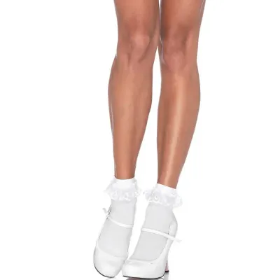 Chaussettes Volants Dentelle Blanche Taille Unique - Leg Avenue