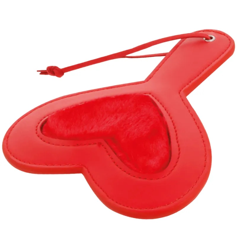 Paddle BDSM Cœur Rouge Velours - Darkness
