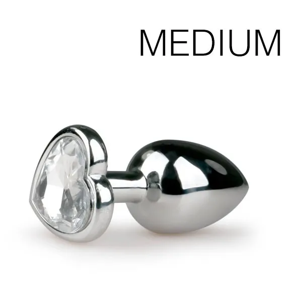 Plug Bijou Argent avec coeur - Medium 7.1 x 3.2cm