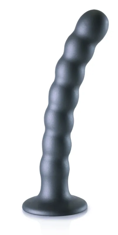 Plug en silicone BEADED G-SPOT M 16.5 x 2.5cm Gris