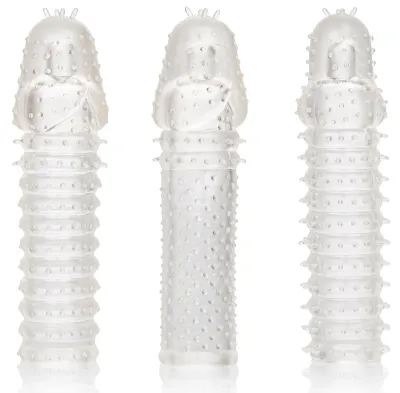 Kit de 3 Gaines de pénis texturées RIBBED EXTEND 14 x 4cm