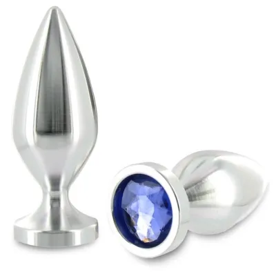 Plug Anal Metal Hard Aluminium Cristal Grande Taille Bleu