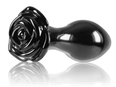 Plug en verre CRYSTAL Rose 7 x 3.2cm Noir