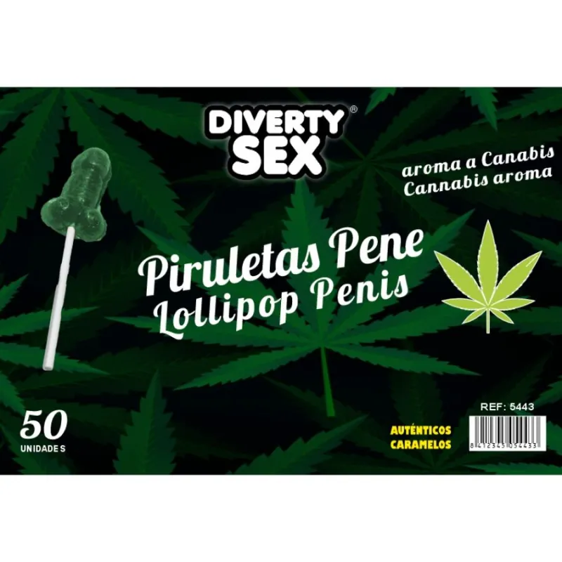 Sucettes pénis arôme cannabis x50 Diablo Goloso - Diverty Sex