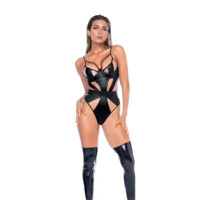 Mapalé Bodysuit Wet Look Noir S