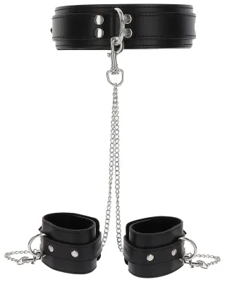 Collier et Menottes de poignets HEAVY Taboom Noir