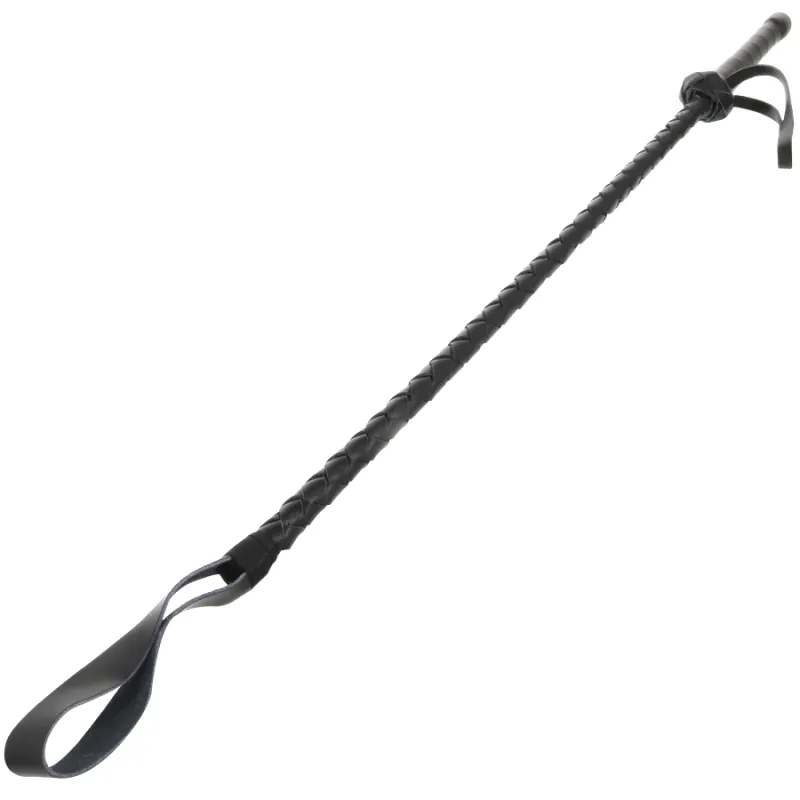 Cravache BDSM Cuir Noir 60cm - Darkness