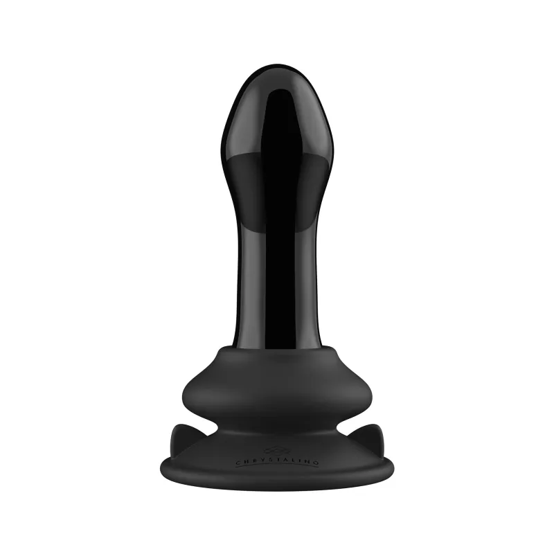 Plug Anal Vibrant Pluggy en Verre Noir