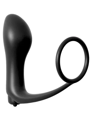 PIPEDREAM – Ass-Gasm Cockring avec Plug Vibrant – Noir