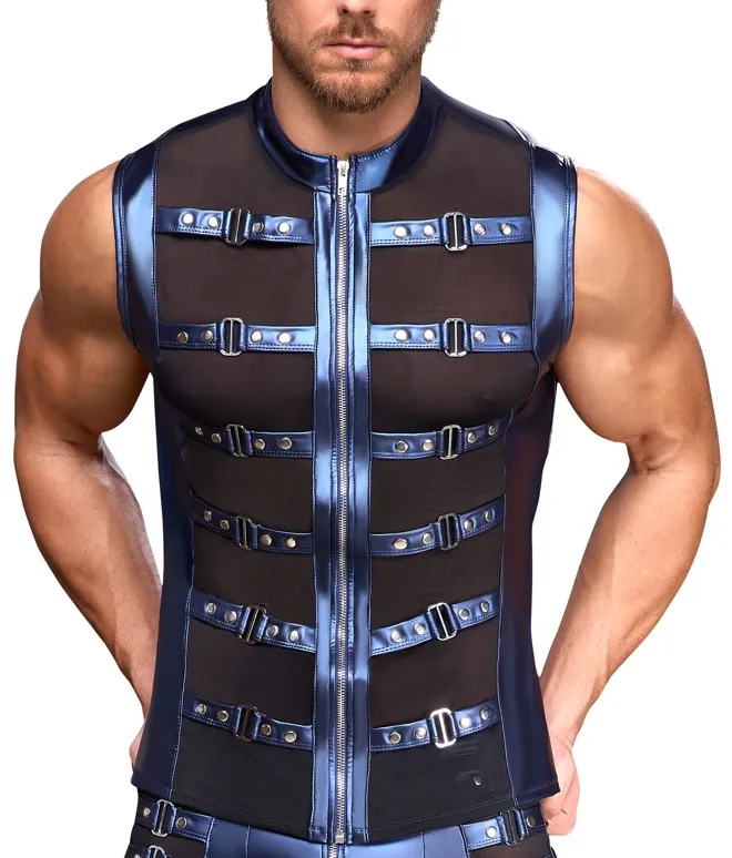 Veste avec zip TOP ECLINO Bleu métallisé