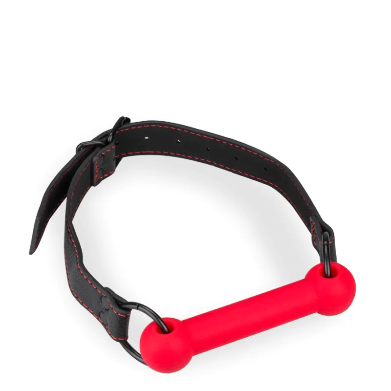 Bâillon mors en silicone et similicuir