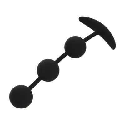 Chapelet Anal Harry 3 Sphères Silicone 14cm - Black&Silver
