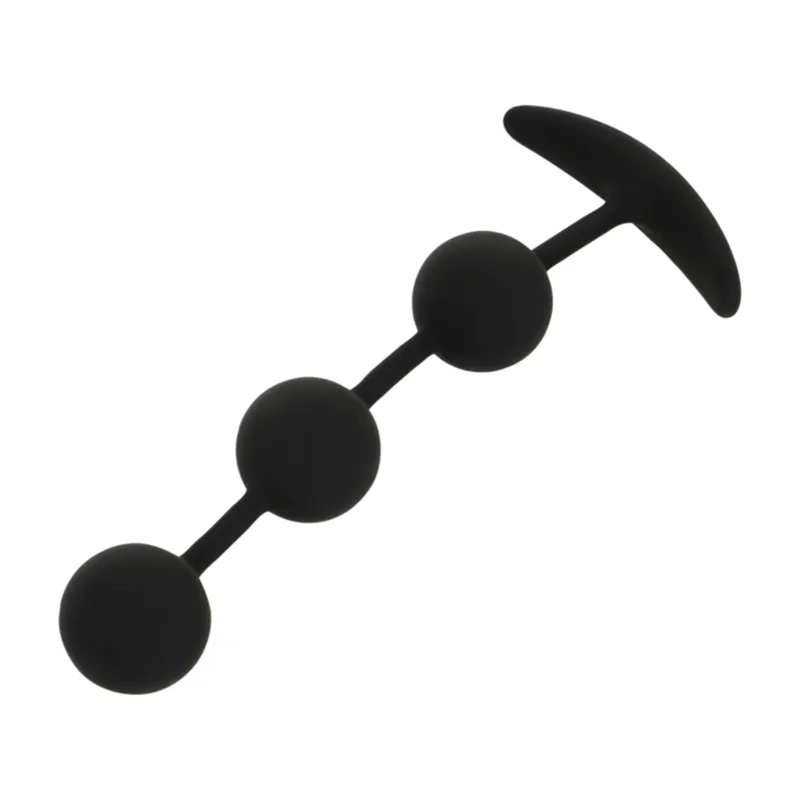 Chapelet Anal Harry 3 Sphères Silicone 14cm - Black&Silver