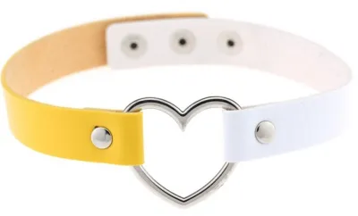 Ras de cou HEART DUO Jaune-Blanc