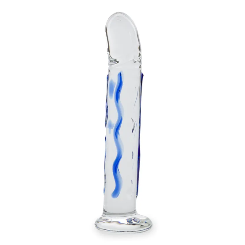 Gode godemichet en verre Glow gode vaginal ou anal homme ou femme - Bleu