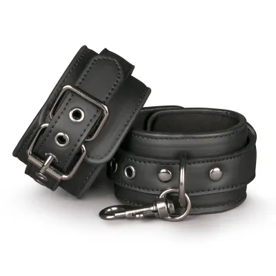 Easytoys Fetish - Menottes en similicuir - Noir
